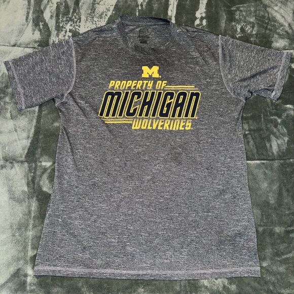 Knights Apparel T-Shirt Mens Heather Large Gray Michigan Wolverines Short Sleeve - Picture 2 of 6